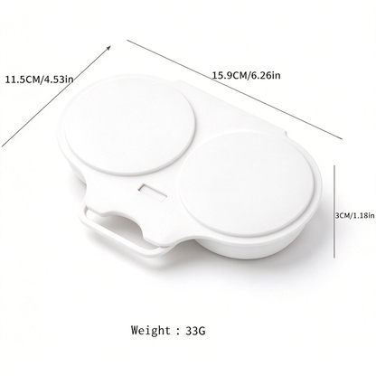 Microwave Egg Cooker, 2‑Cavity Egg Poacher Mold for Quick Breakfast