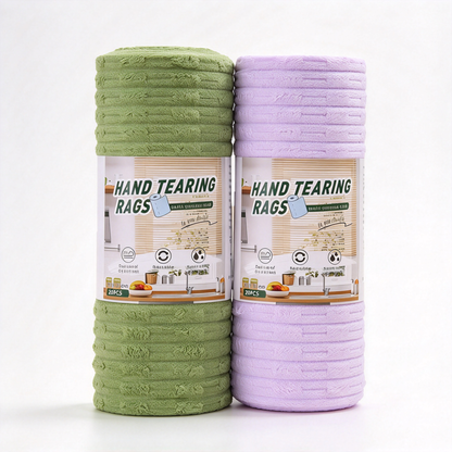 Tear‑Away Coral Fleece Cleaning Cloth Roll, Wet & Dry Dual‑Use Kitchen Dish Rags