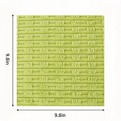 Tear‑Away Coral Fleece Cleaning Cloth Roll, Wet & Dry Dual‑Use Kitchen Dish Rags