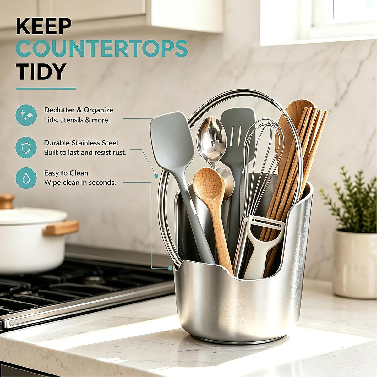 2 In 1 Multi-functional Kitchen Utensil Holder