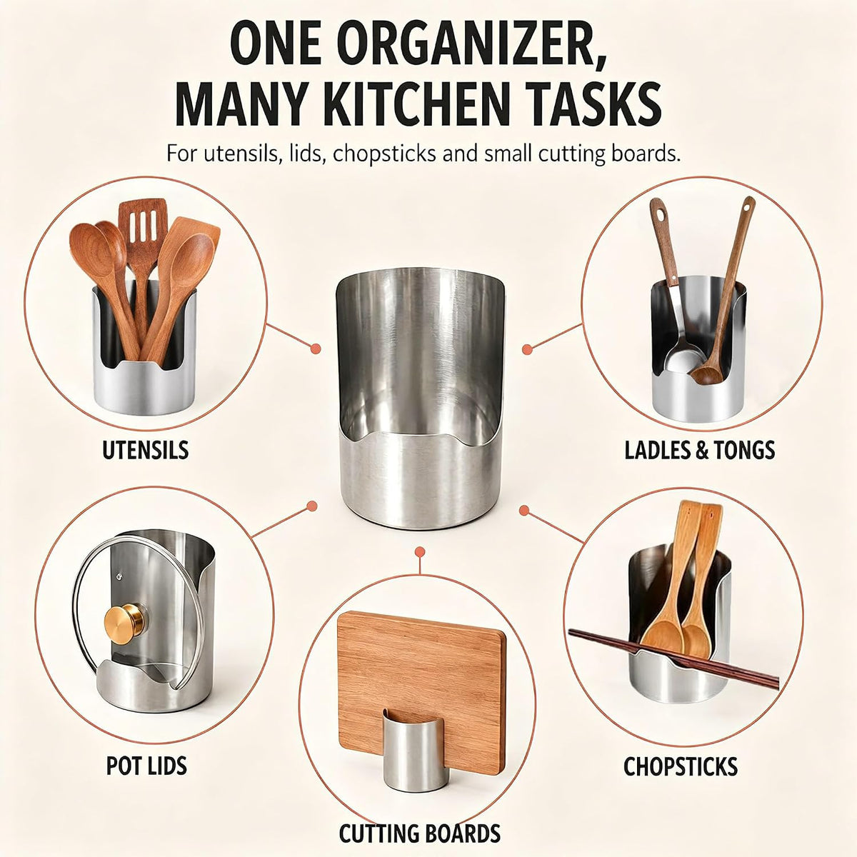 2 In 1 Multi-functional Kitchen Utensil Holder