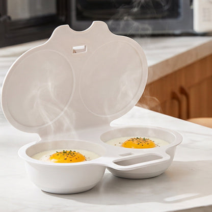 Microwave Egg Cooker, 2‑Cavity Egg Poacher Mold for Quick Breakfast
