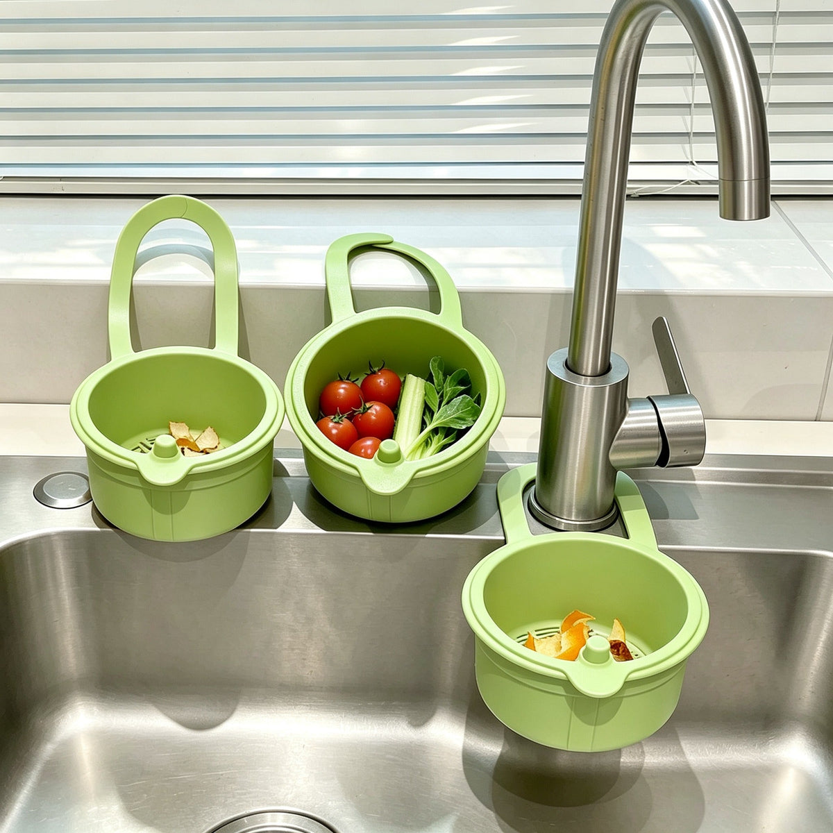 Self-Cleaning Push-Type Sink Strainer Basket